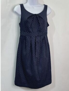 Motherhood Maternity Navy and White Polka Dot Dress